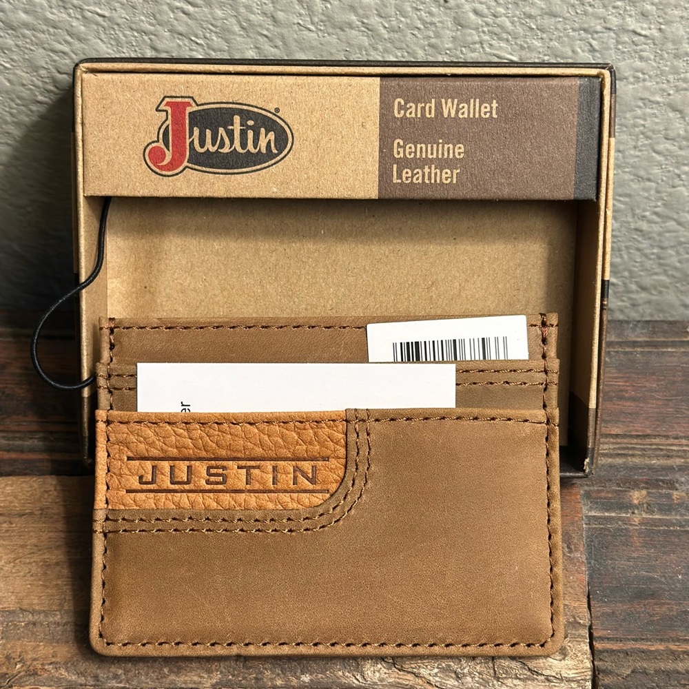Justin Boots Tan Leather Card Holder